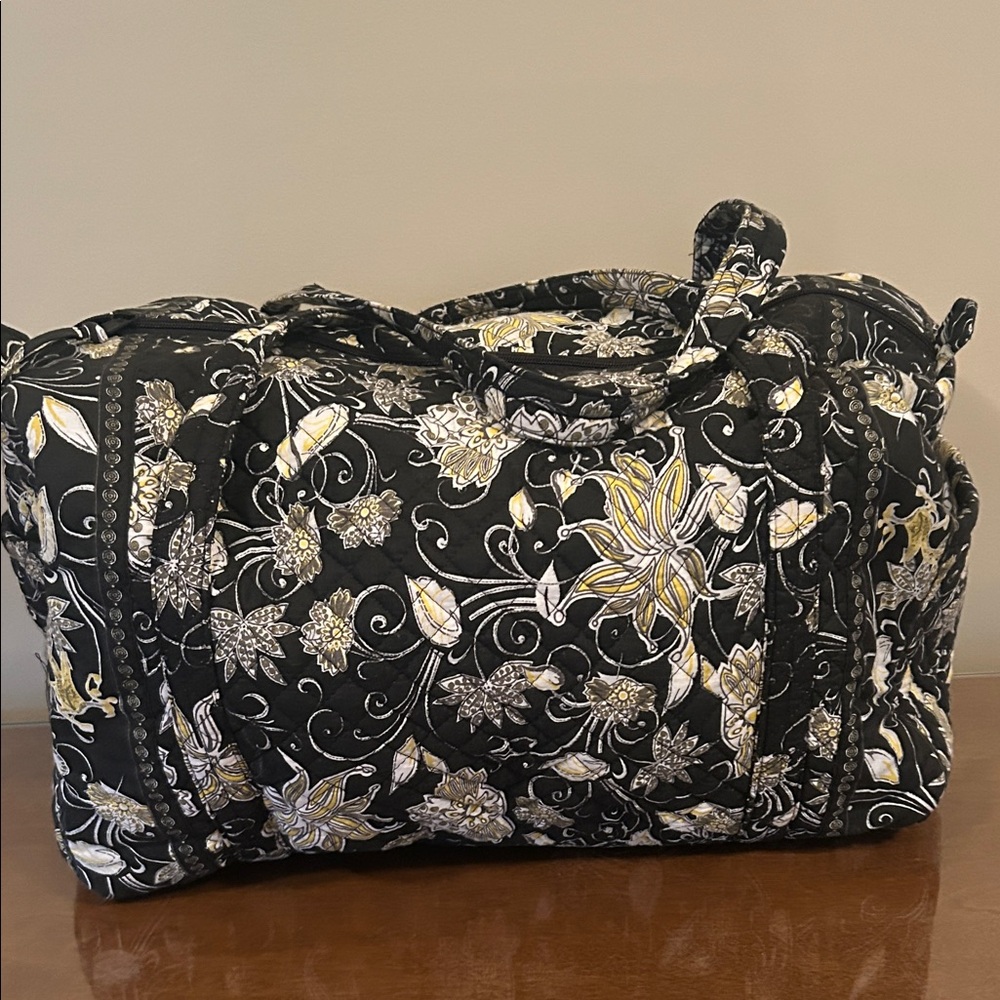 Floral Black and Yellow Women's Bag